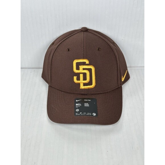 Size M/L San Diego Padres Nike Club Cap Brown Adjustable Baseball Hat NWT - Picture 1 of 5